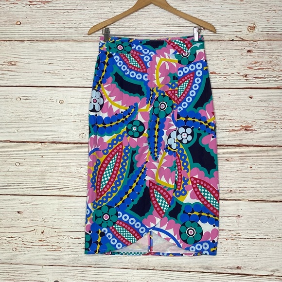 J Crew Tie Back Tulip Hem Skirt in Ratti Kaleidoscope Floral Sz 2 - Picture 5 of 16